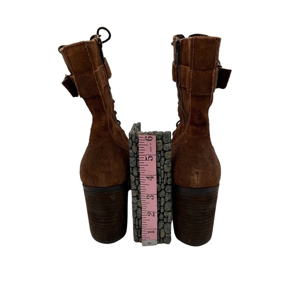 Born Brown Suede Cass Hiking Lace Up Block Heel Boots Size 11 Women's - Picture 9 of 14